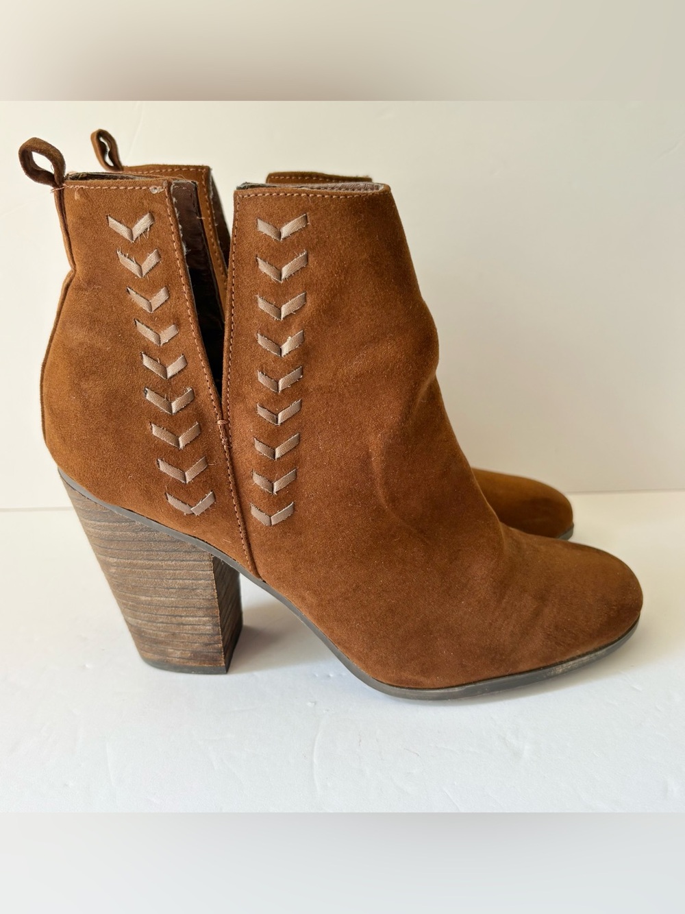 Carlos Santana Brown Vegan Leather Ankle‎ Boots